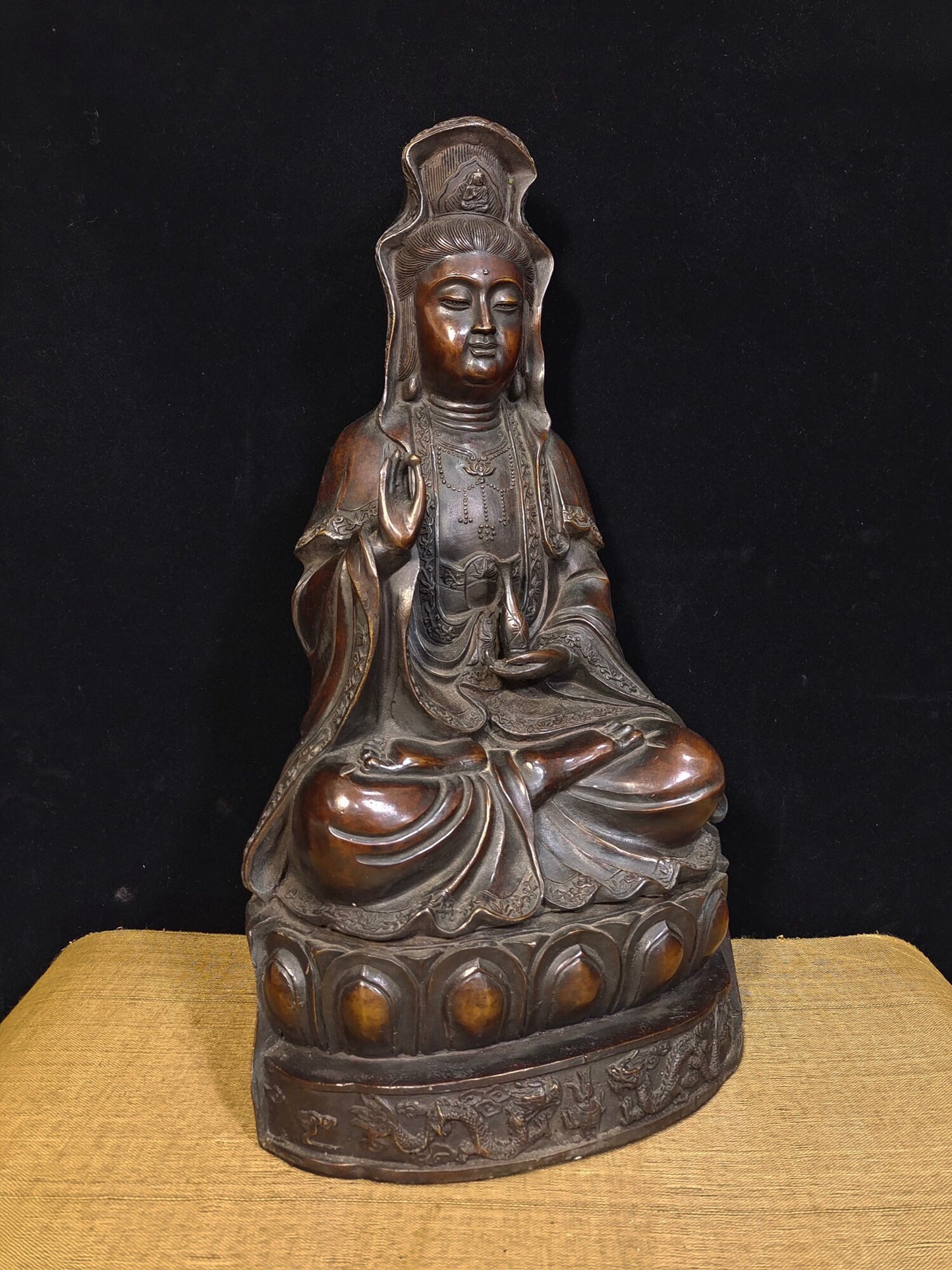 Chinese antique pure copper "Pure Bottle Guanyin Bodhisattva"