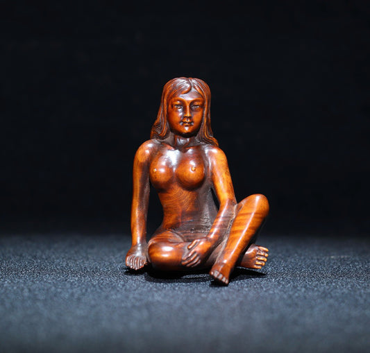 Huang Yang wood finely carved female statues