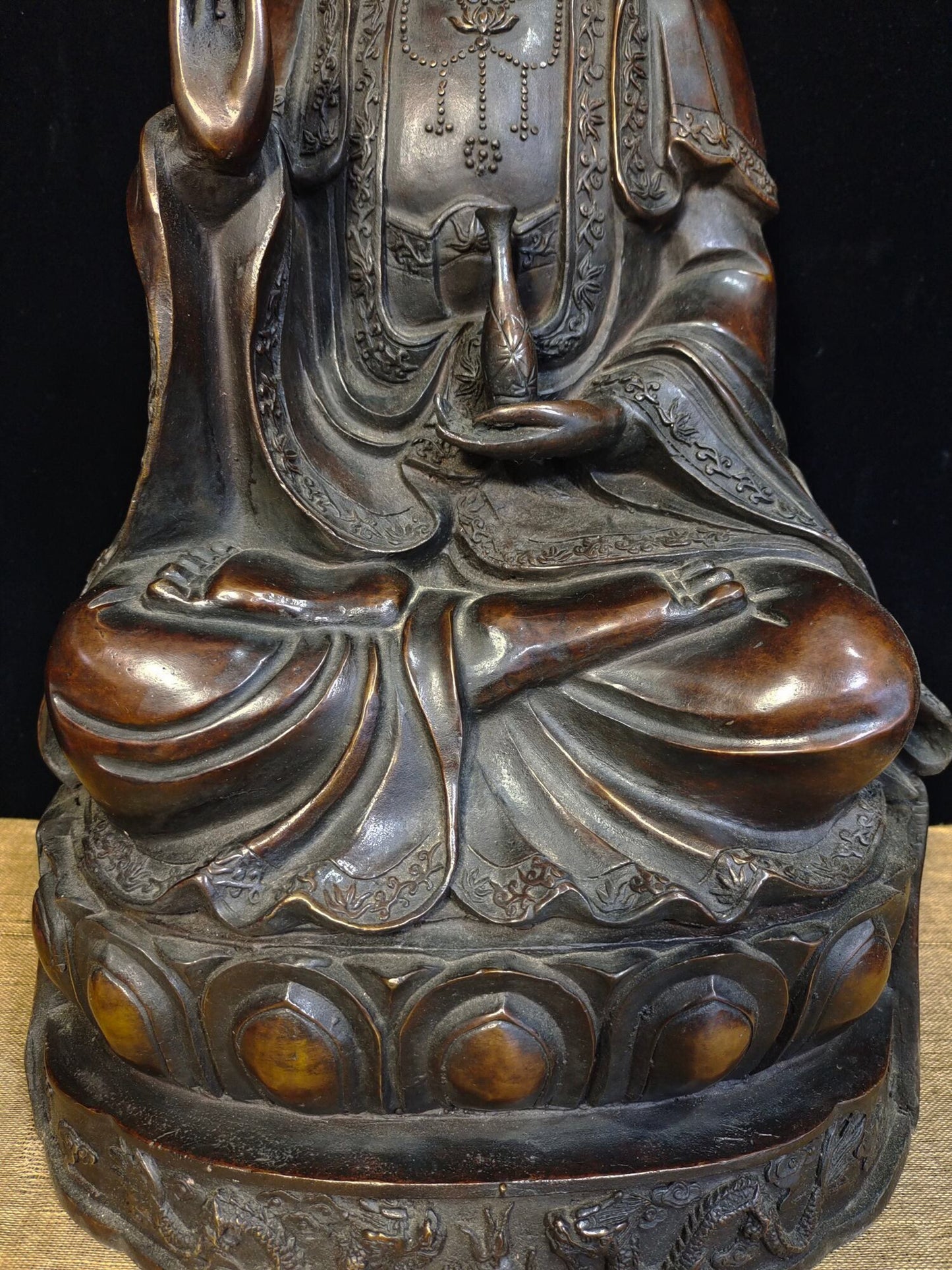 Chinese antique pure copper "Pure Bottle Guanyin Bodhisattva"