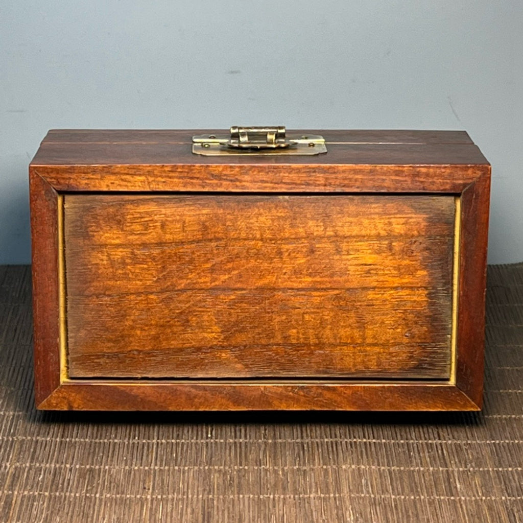 Pear wood inlaid bamboo yellow carved jewelry box