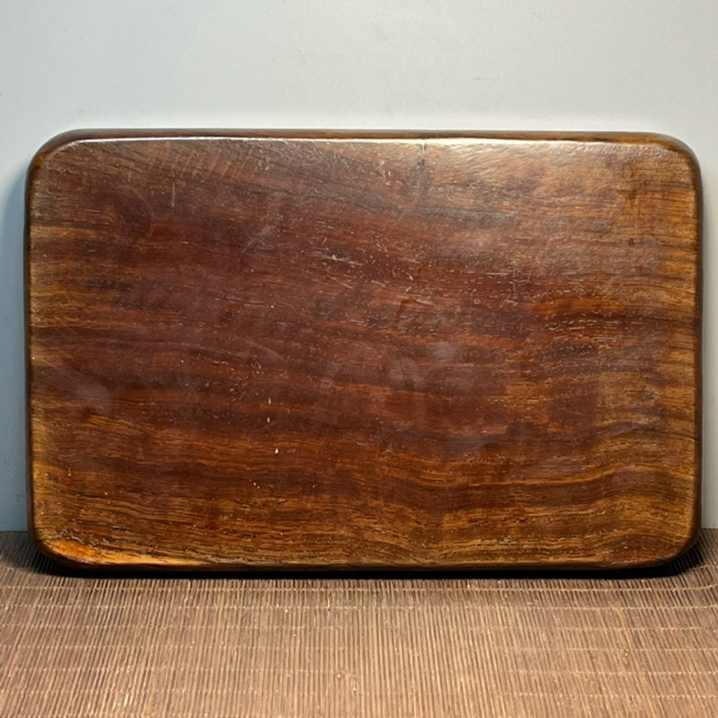 Black sandalwood inlaid boxwood carved small tea plate