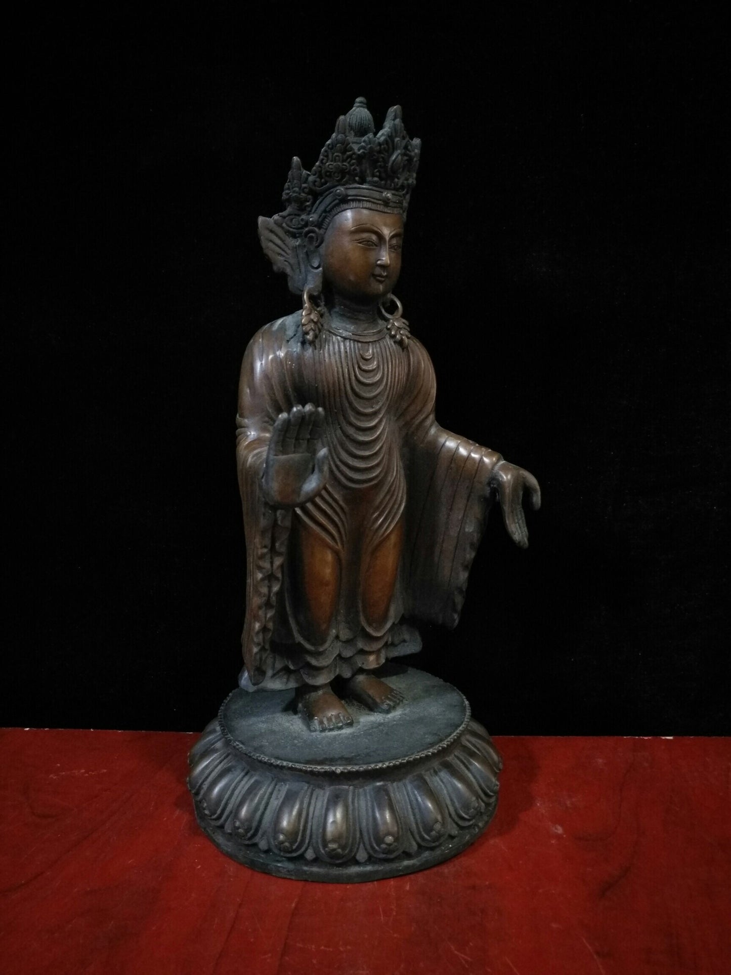 Chinese antique pure copper "Guanyin Bodhisattva"