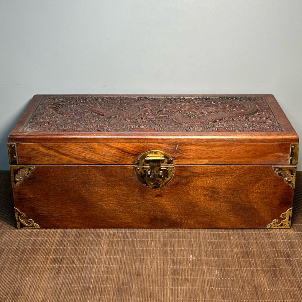 Pear wood carved double ear jewelry box