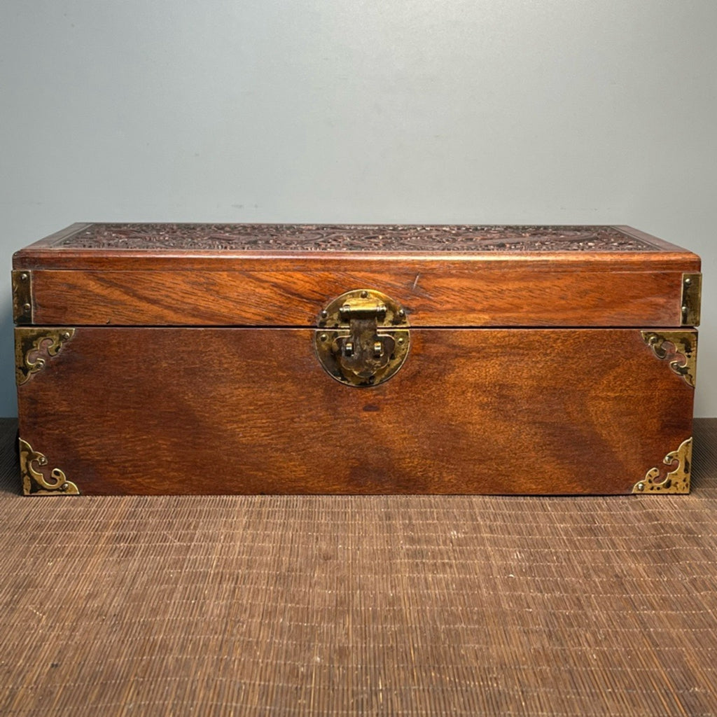 Pear wood carved double ear jewelry box