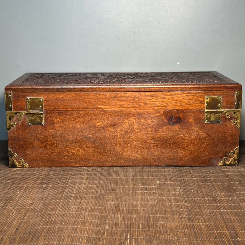 Pear wood carved double ear jewelry box