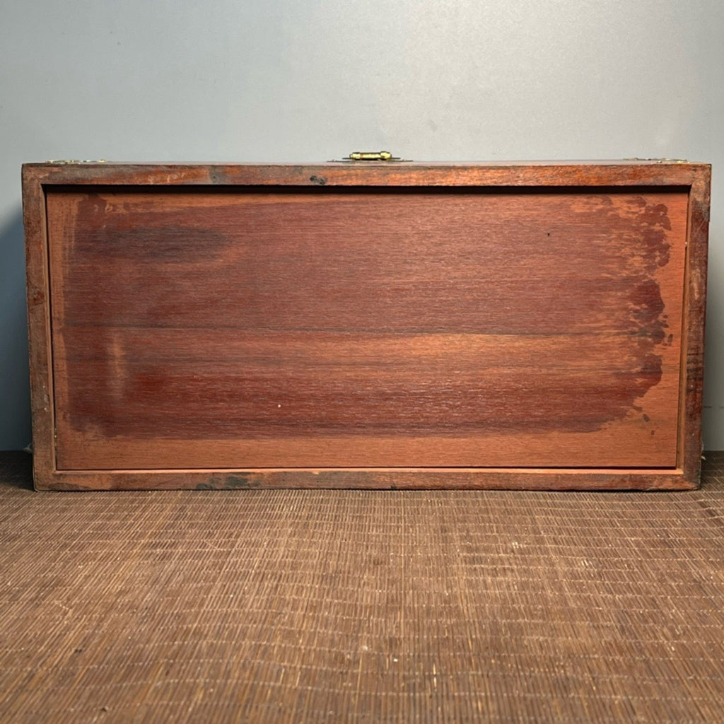 Pear wood carved double ear jewelry box