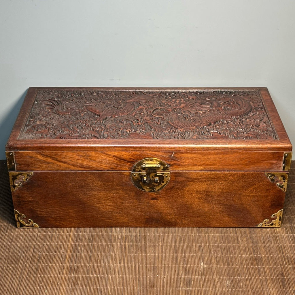 Pear wood carved double ear jewelry box