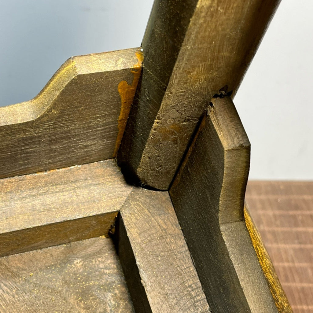 Pear wood inlaid shell carved square stool