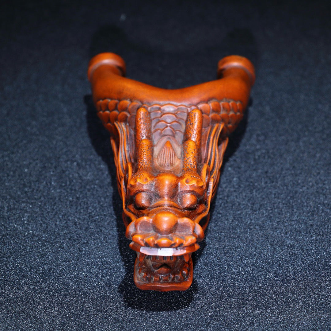 Huangyang wood precision carving dragon head slingshot