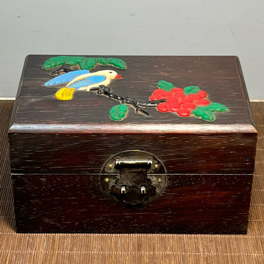 Sandalwood carved jewelry box