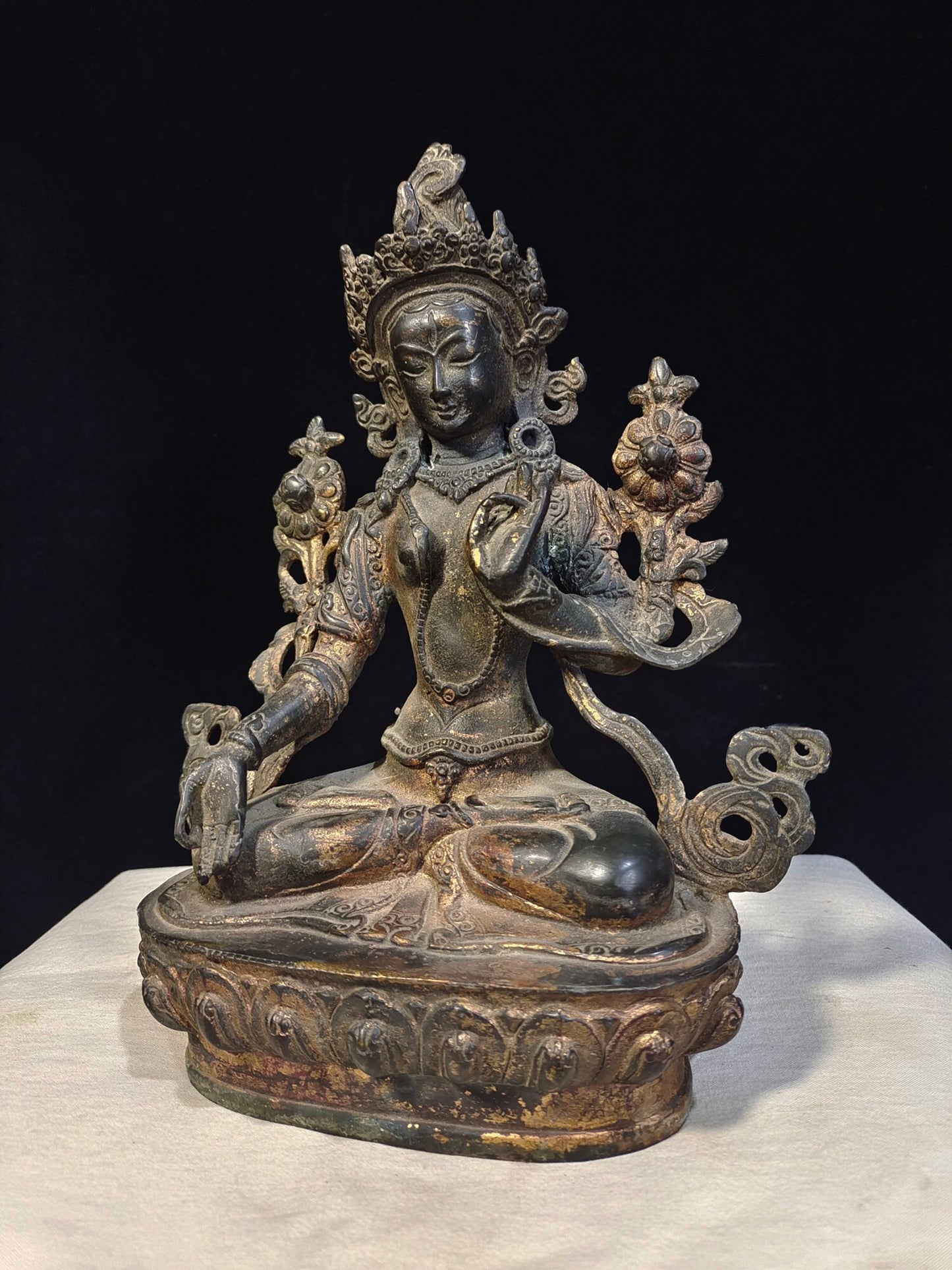 Chinese Antique Pure Copper White Tara Bodhisattva