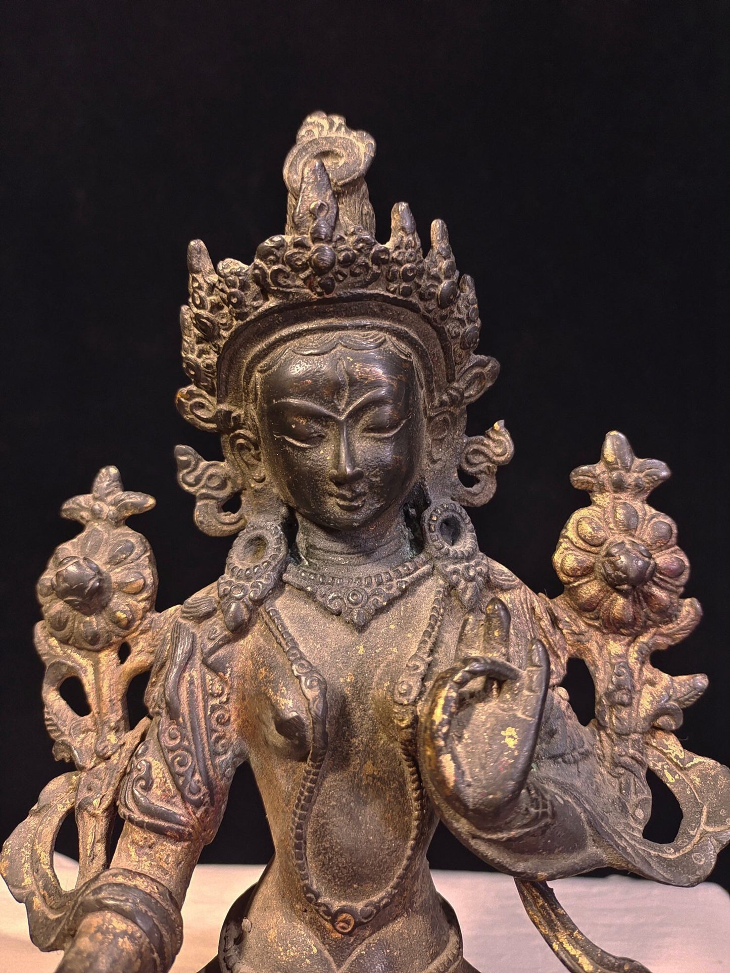 Chinese Antique Pure Copper White Tara Bodhisattva