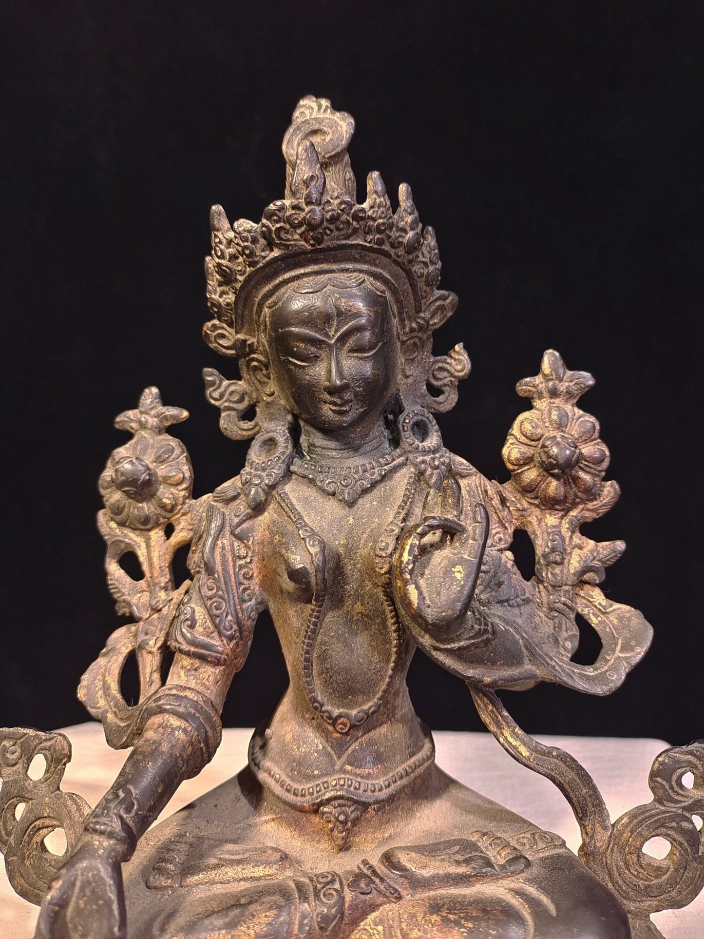 Chinese Antique Pure Copper White Tara Bodhisattva