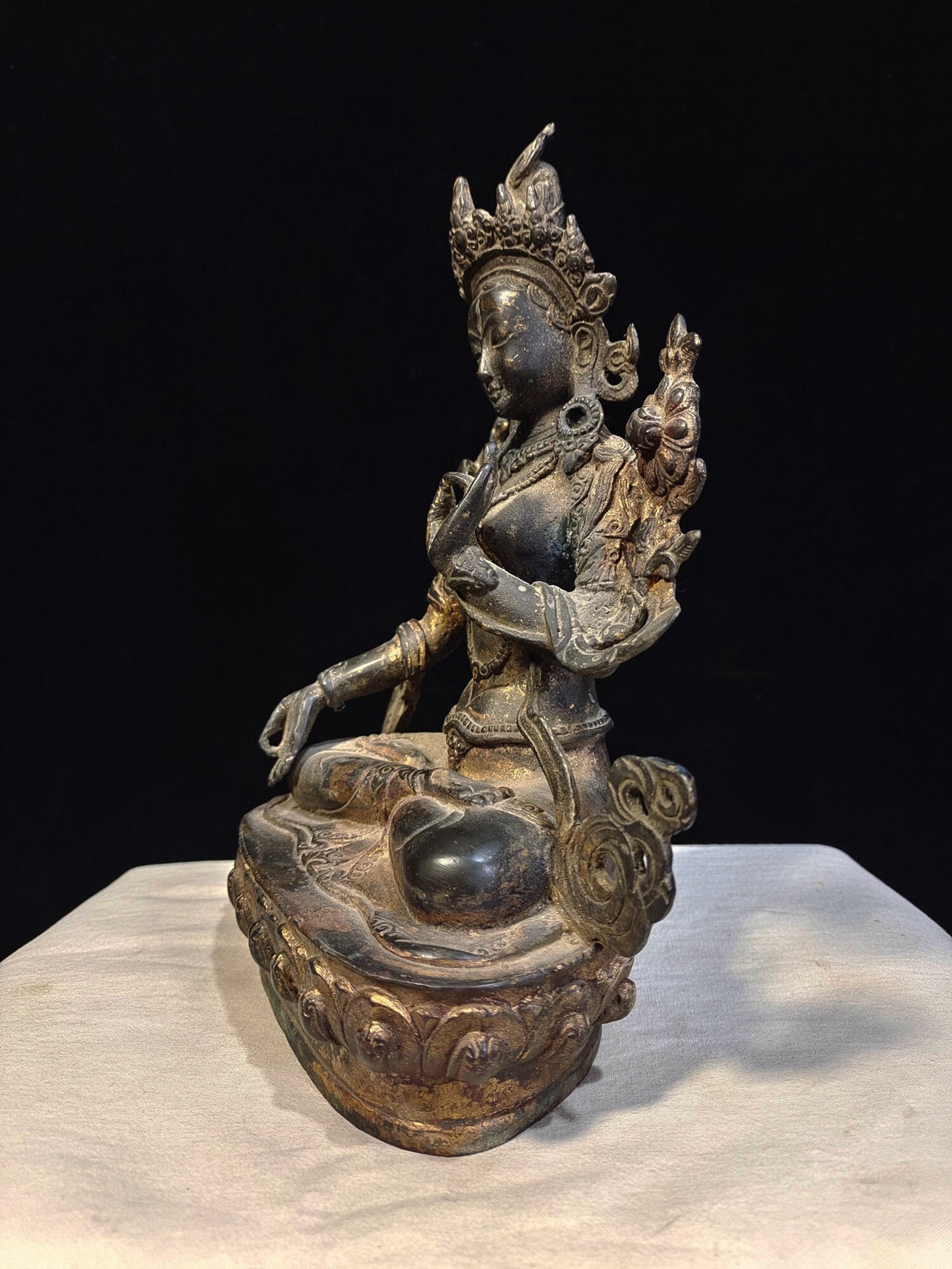 Chinese Antique Pure Copper White Tara Bodhisattva