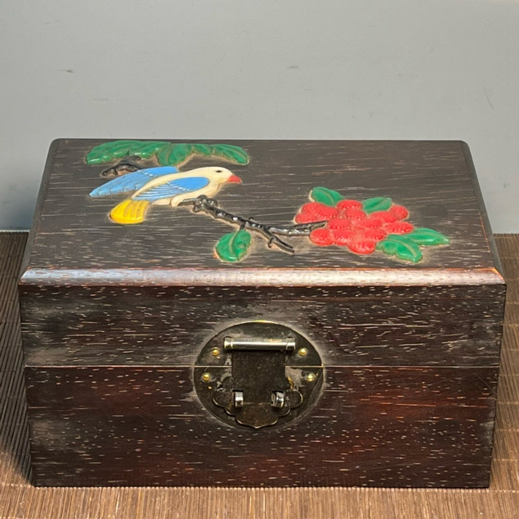 Sandalwood carved jewelry box