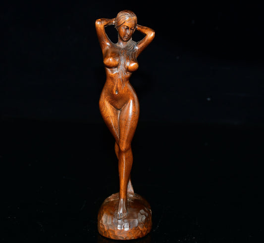 Chinese antique small leaf boxwood figure ornaments