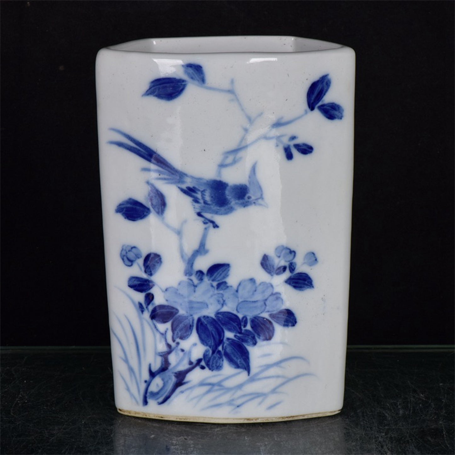 Chinese antique chopstick barrel with flower and bird patterns