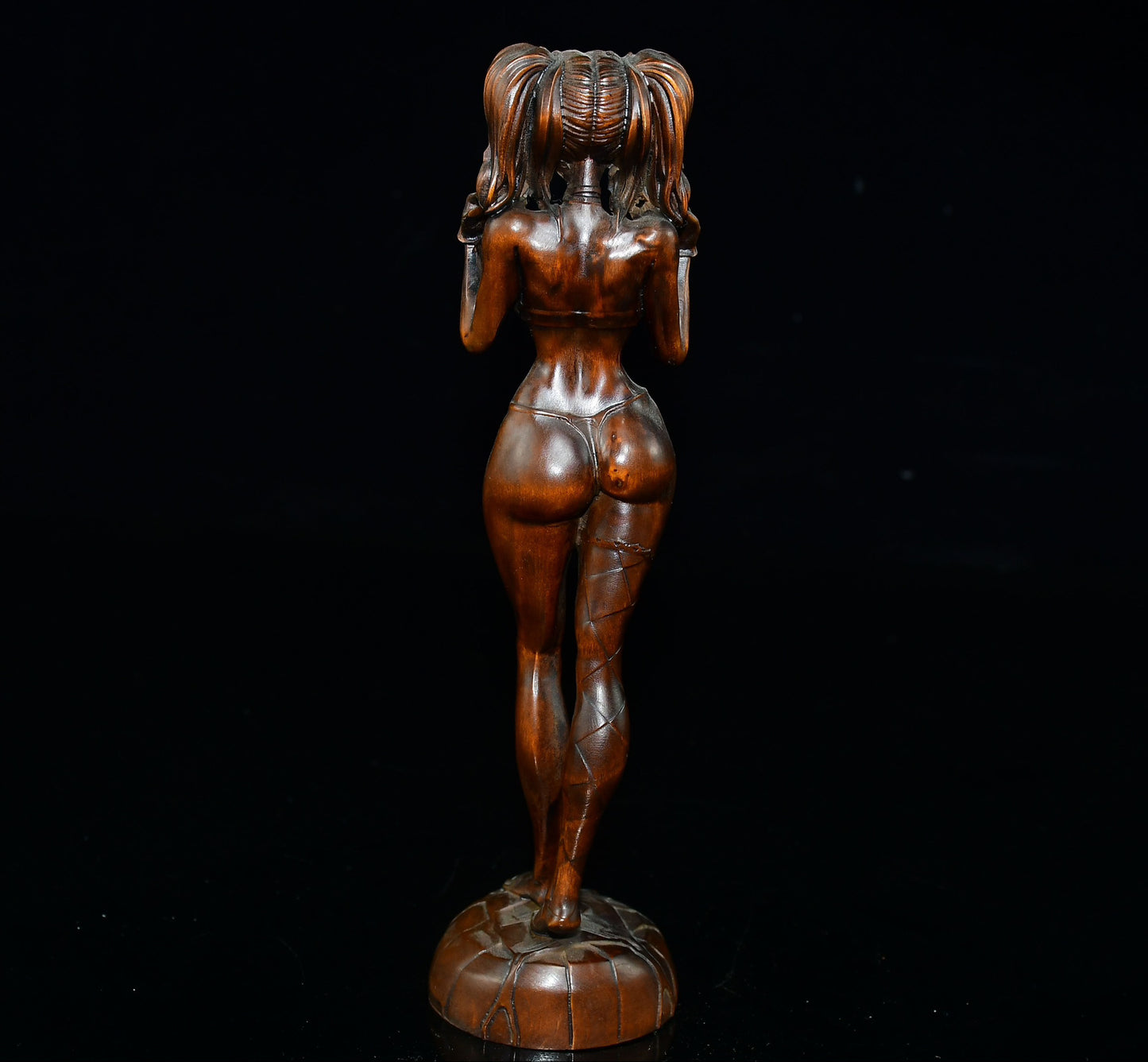 Chinese antique small leaf boxwood figure ornaments