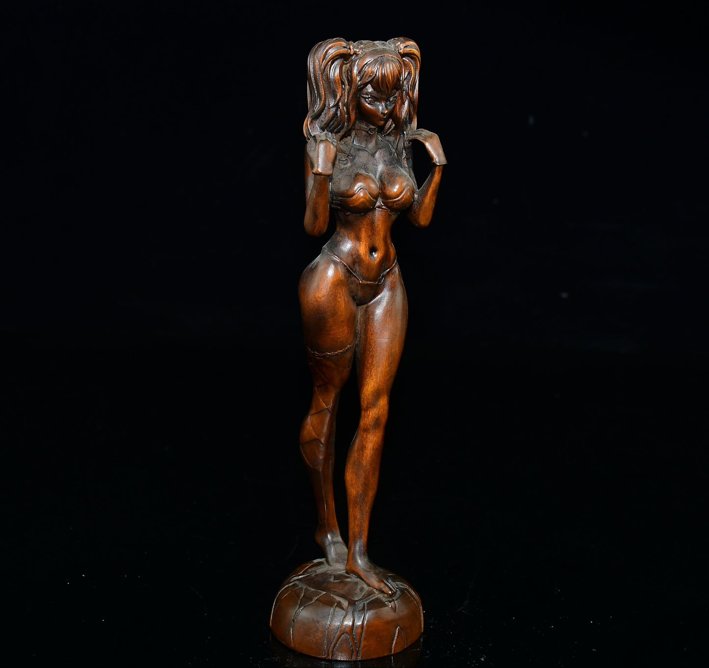 Chinese antique small leaf boxwood figure ornaments