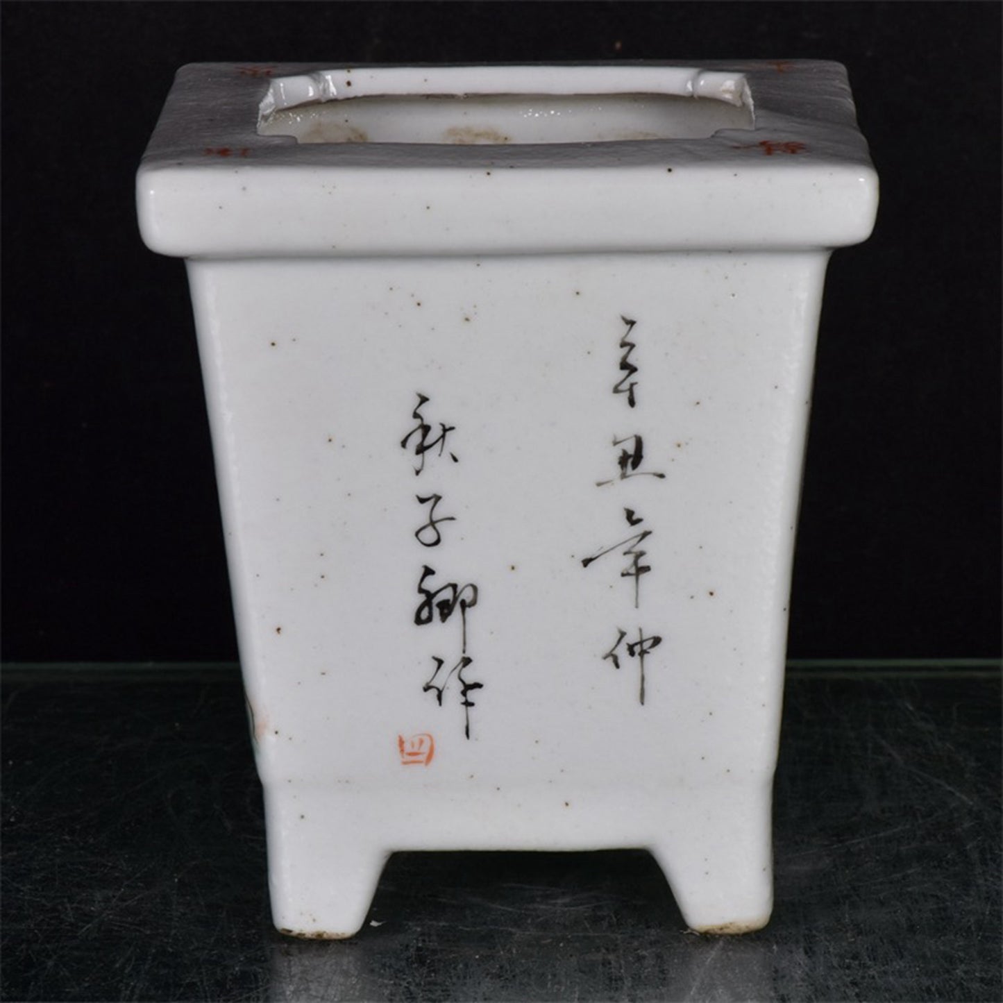 Chinese Antique Character Story Pattern Four Square Flower Pot