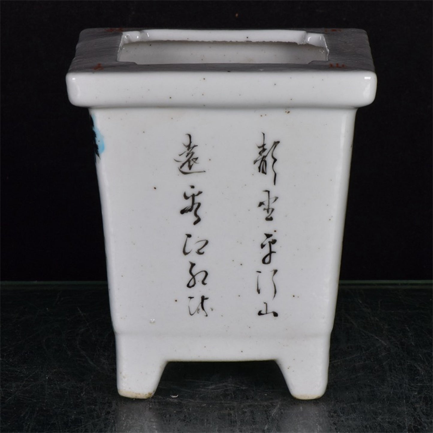 Chinese Antique Character Story Pattern Four Square Flower Pot