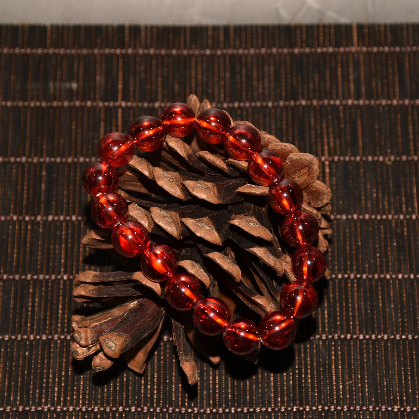 Chinese antique red zircon bracelet