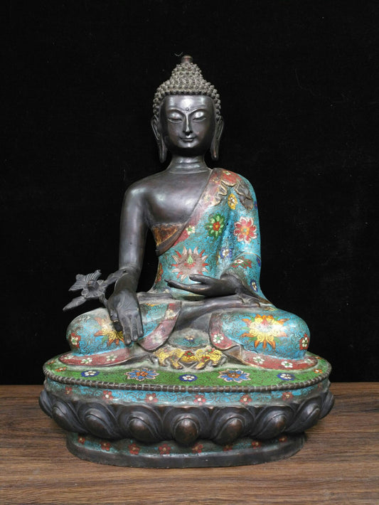 Chinese antique pure copper [Medicine Buddha]