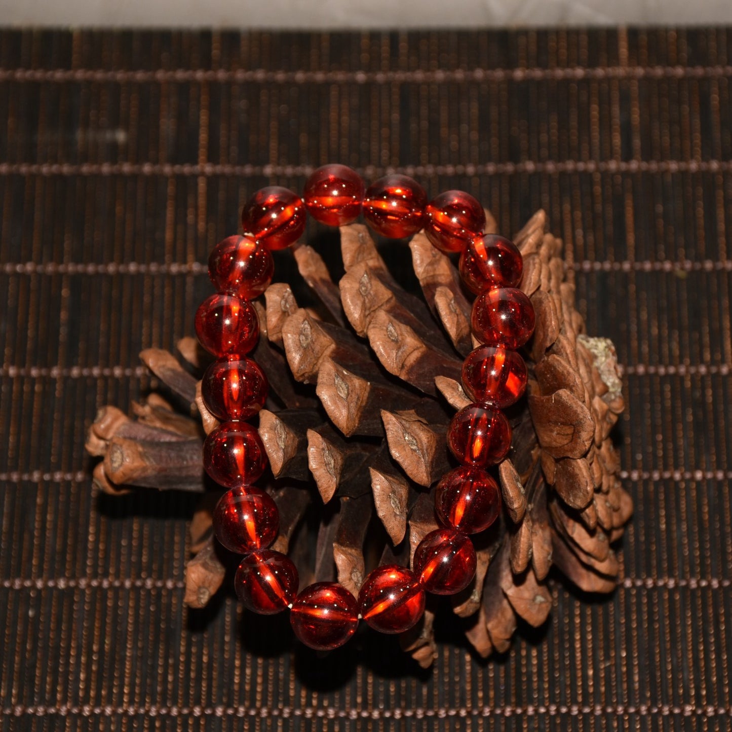 Chinese antique red zircon bracelet