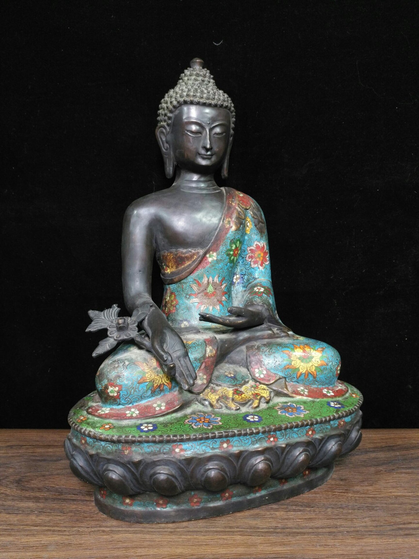 Chinese antique pure copper [Medicine Buddha]