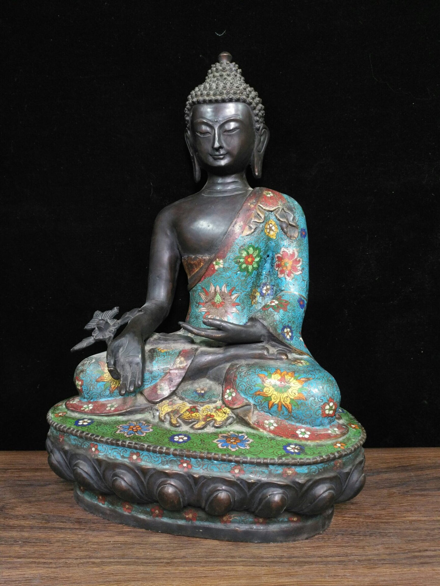 Chinese antique pure copper [Medicine Buddha]