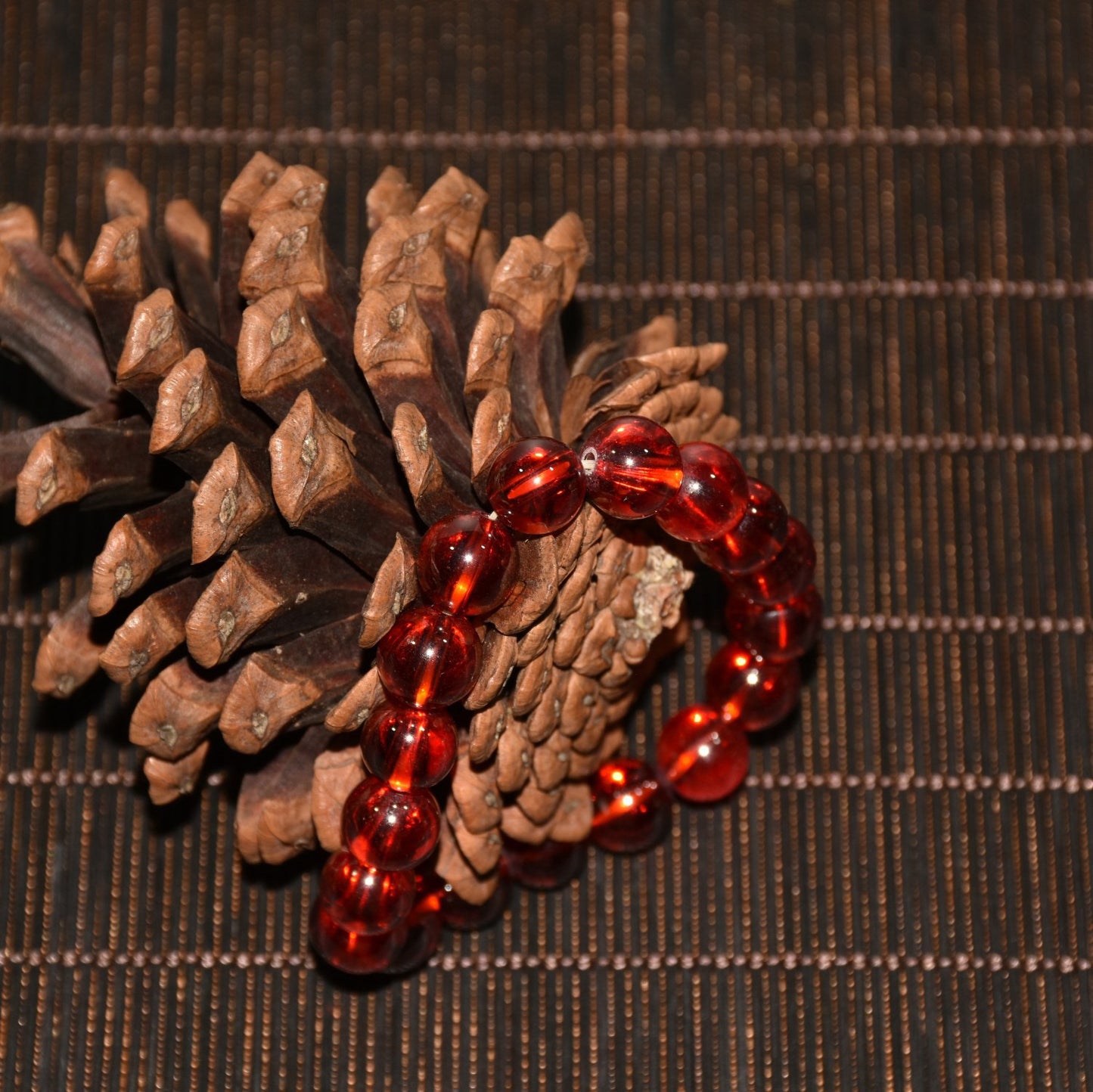 Chinese antique red zircon bracelet