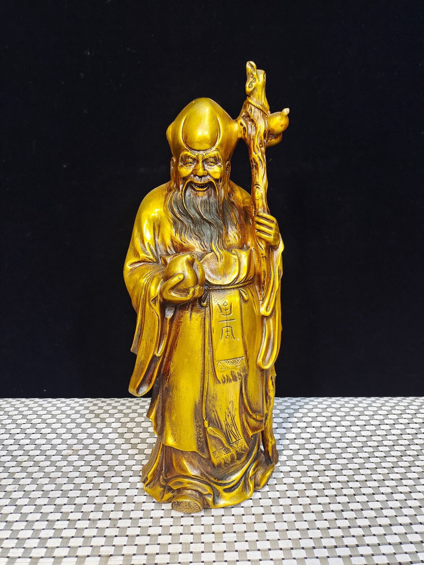 Chinese antique pure copper "Three Stars of Fortune, Wealth, and Longevity"