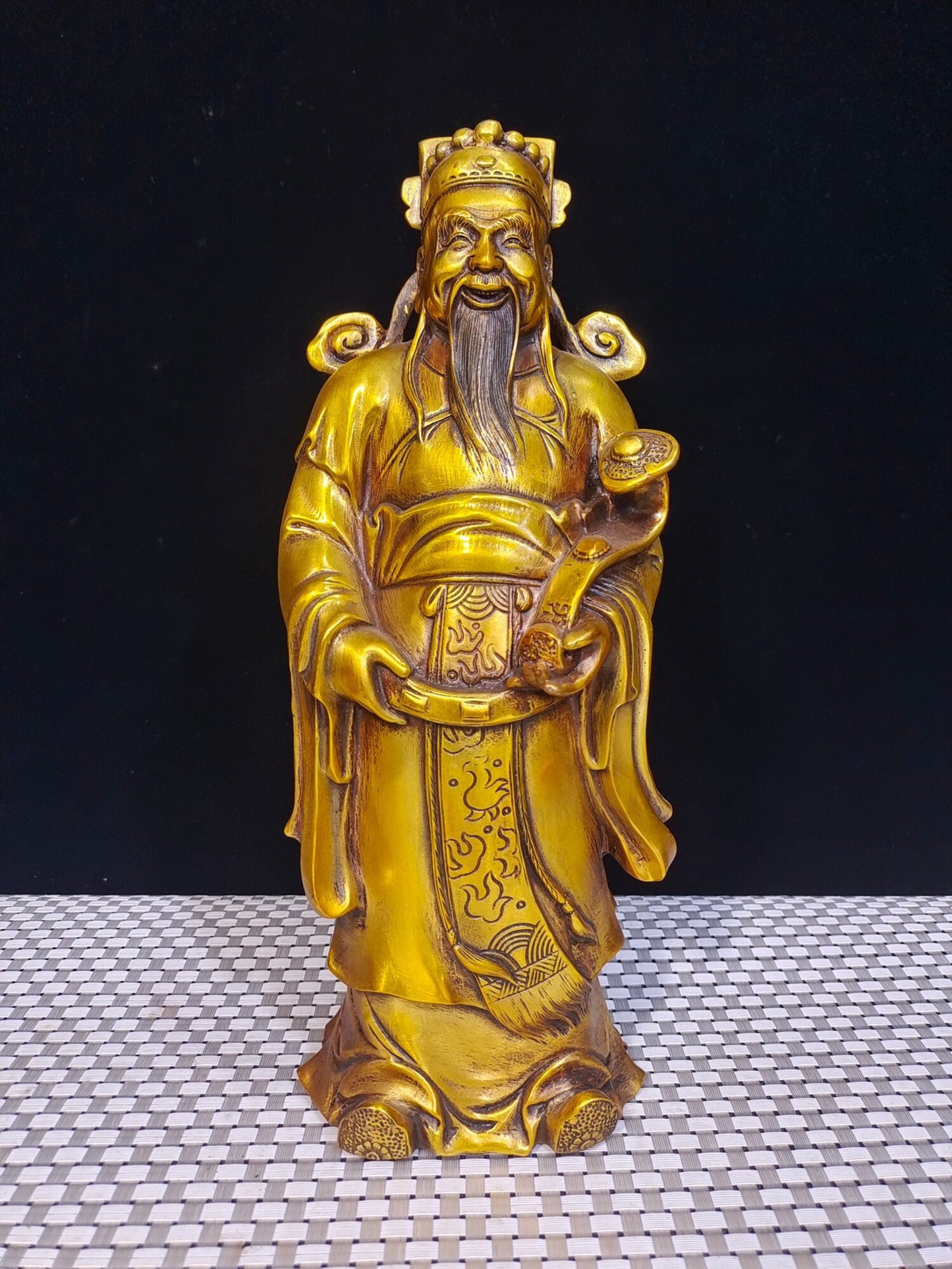 Chinese antique pure copper "Three Stars of Fortune, Wealth, and Longevity"