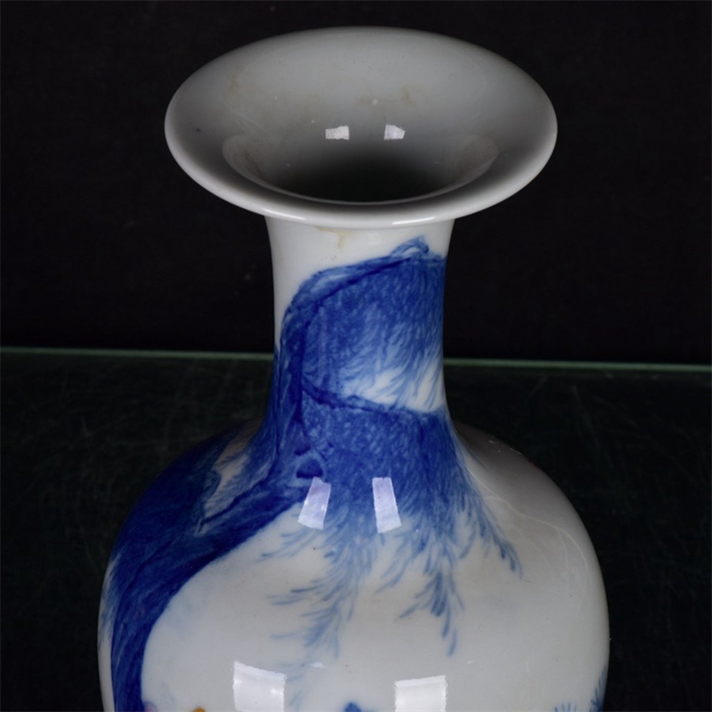 Chinese antique blue and white character story patterned vase