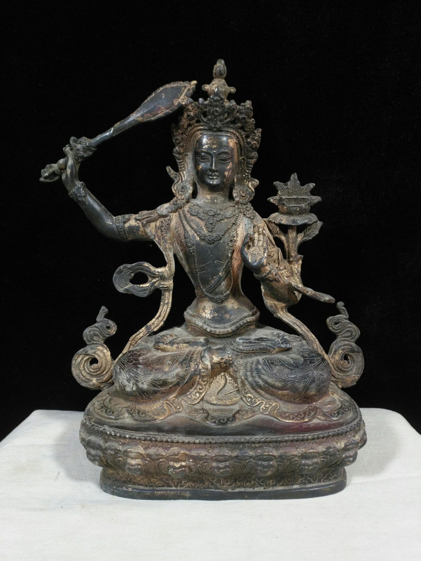 Chinese antique pure copper "Manjushri Bodhisattva"