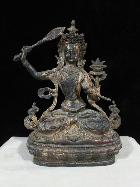 Chinese antique pure copper "Manjushri Bodhisattva"