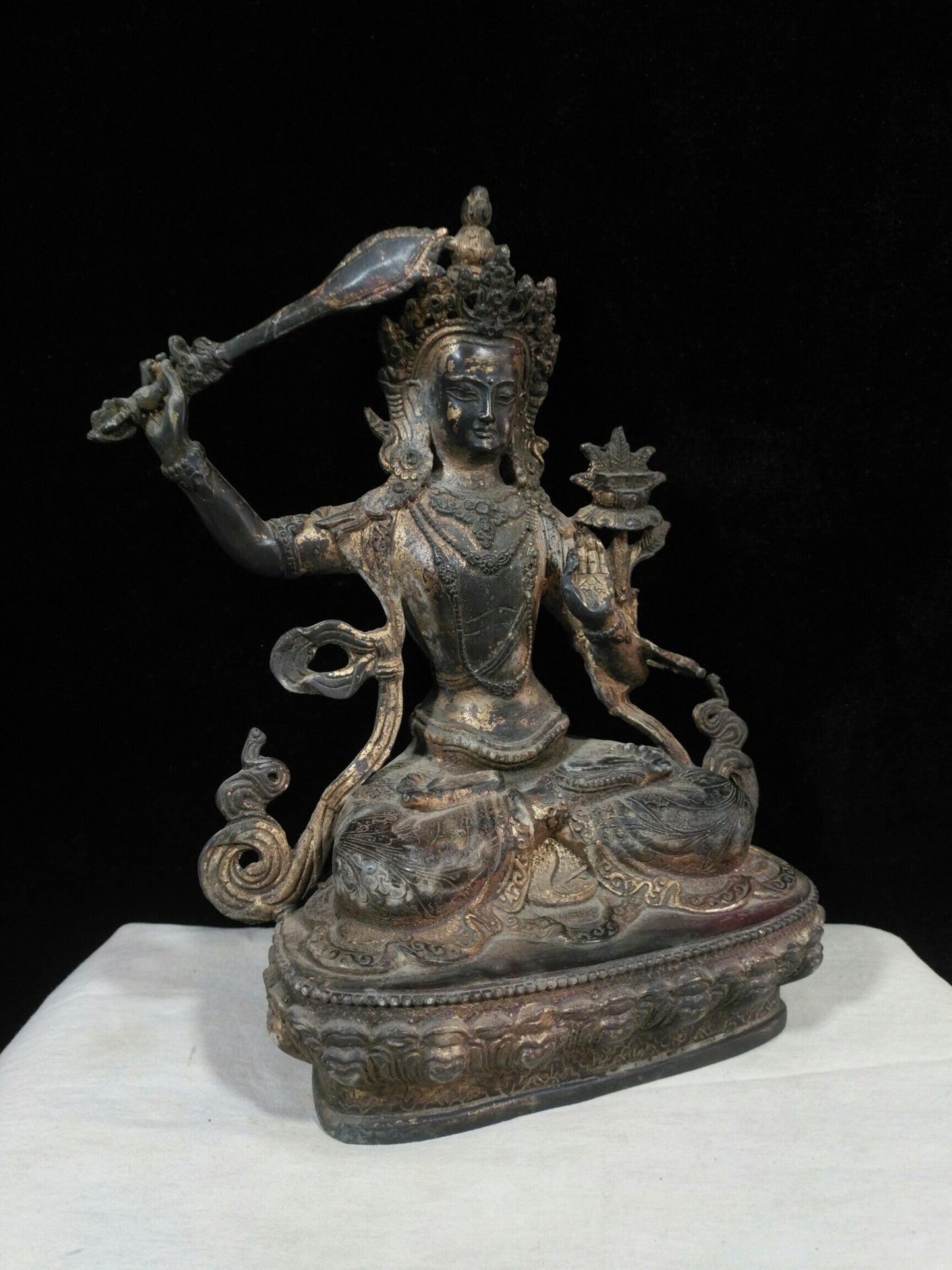 Chinese antique pure copper "Manjushri Bodhisattva"