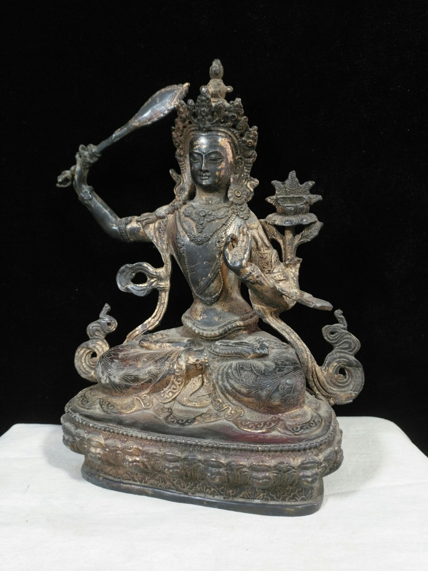 Chinese antique pure copper "Manjushri Bodhisattva"