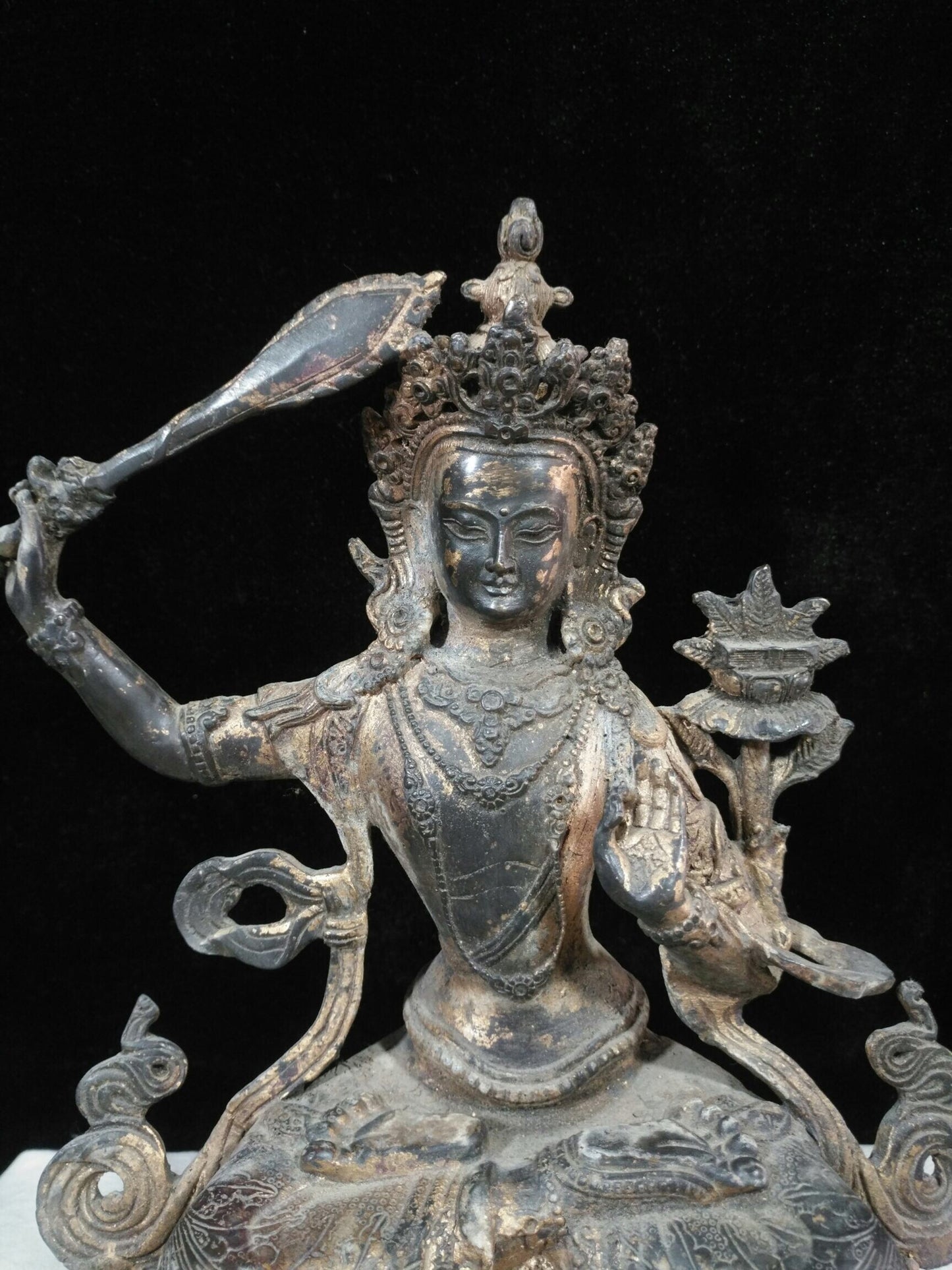 Chinese antique pure copper "Manjushri Bodhisattva"