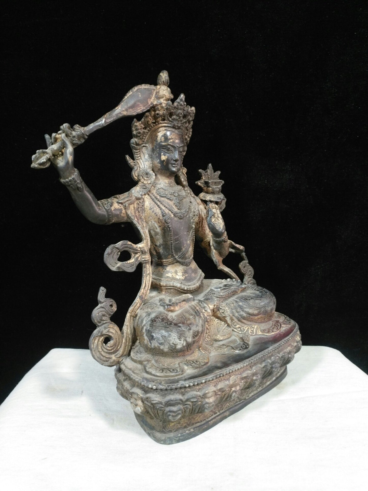 Chinese antique pure copper "Manjushri Bodhisattva"