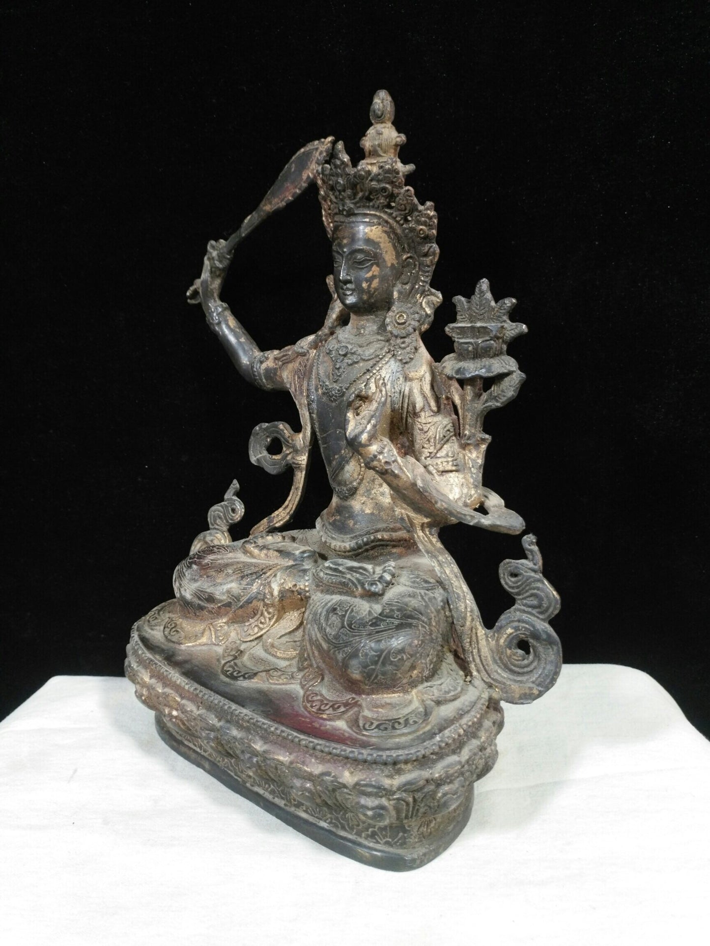 Chinese antique pure copper "Manjushri Bodhisattva"
