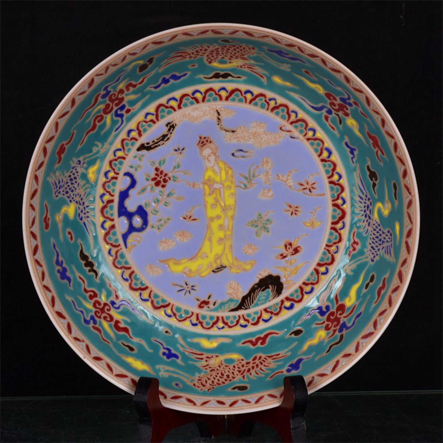 Chinese Antique Capital Figure Pattern Shang Pan