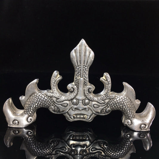 Silver plated beast shaped pen holder