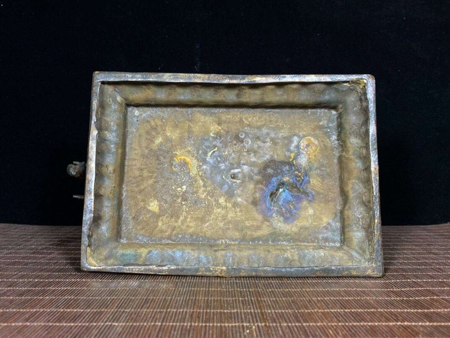 A pair of Chinese antique pure copper elephant lotus wax stands