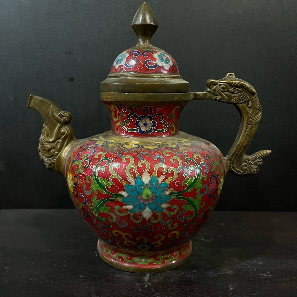Pure copper Jintai Blue wine pot