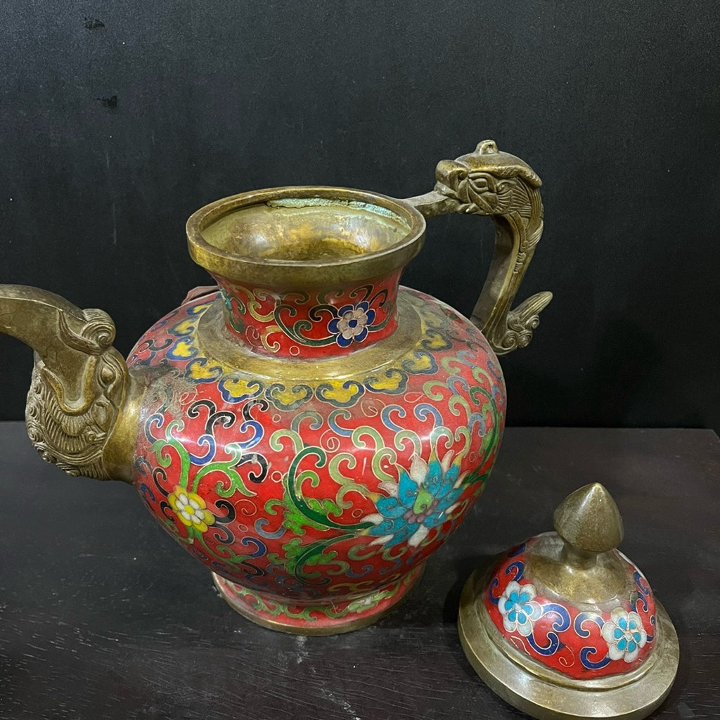 Pure copper Jintai Blue wine pot