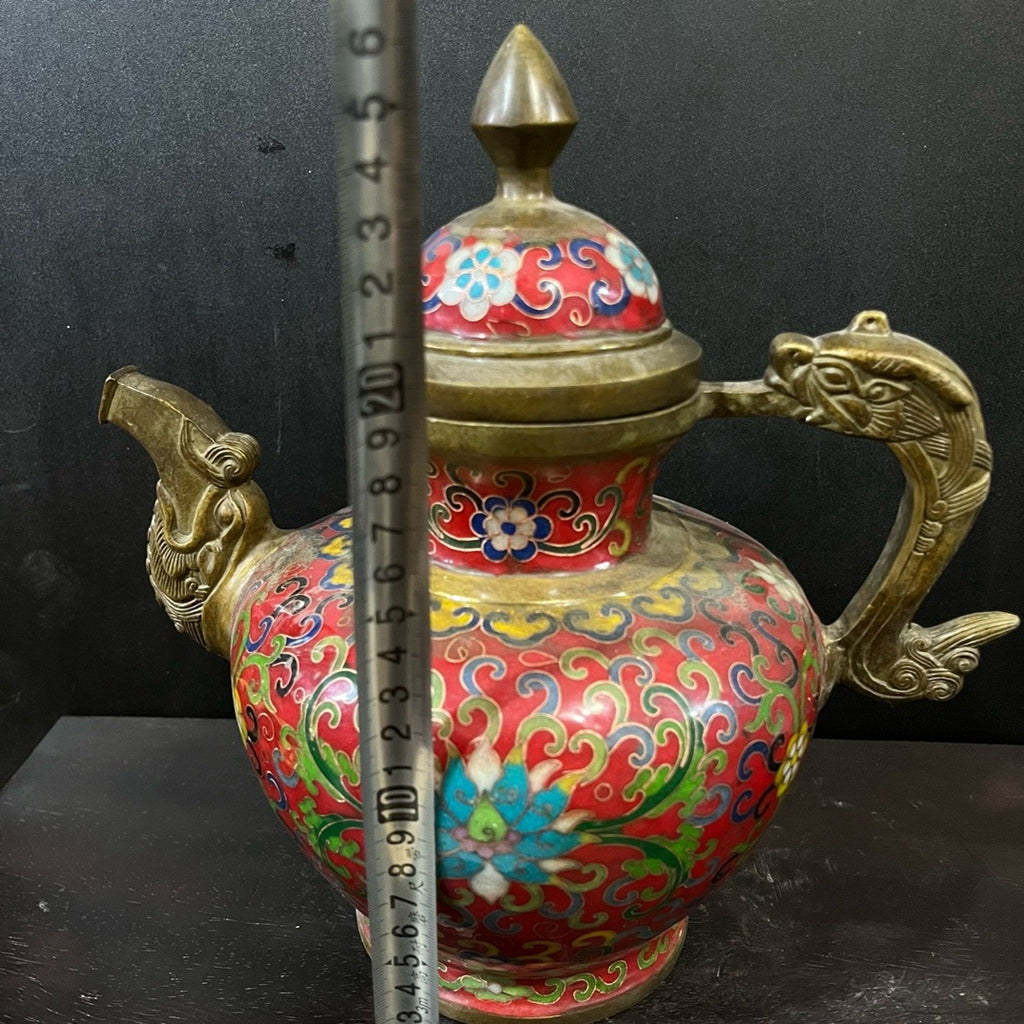 Pure copper Jintai Blue wine pot