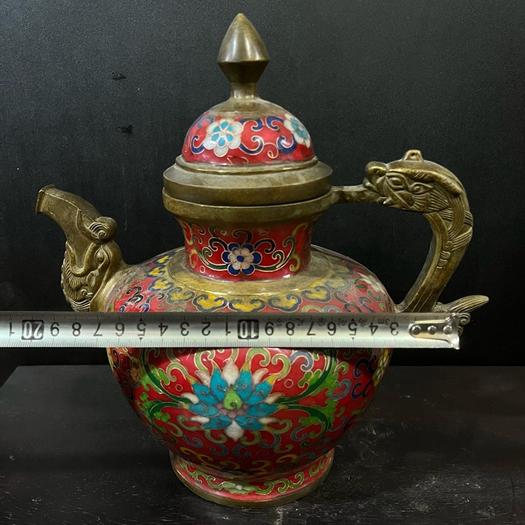 Pure copper Jintai Blue wine pot