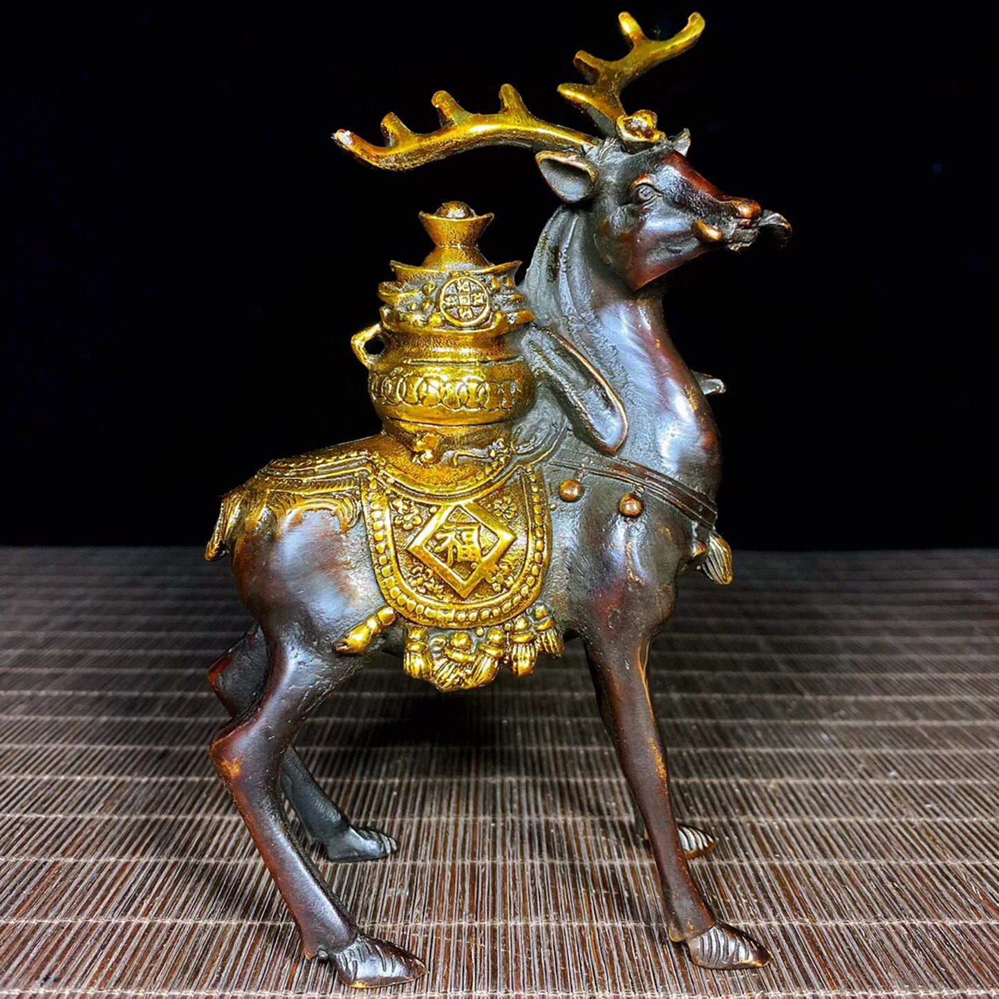 Chinese Antique Pure Copper Linglu Camel Treasure Comes Along the Way