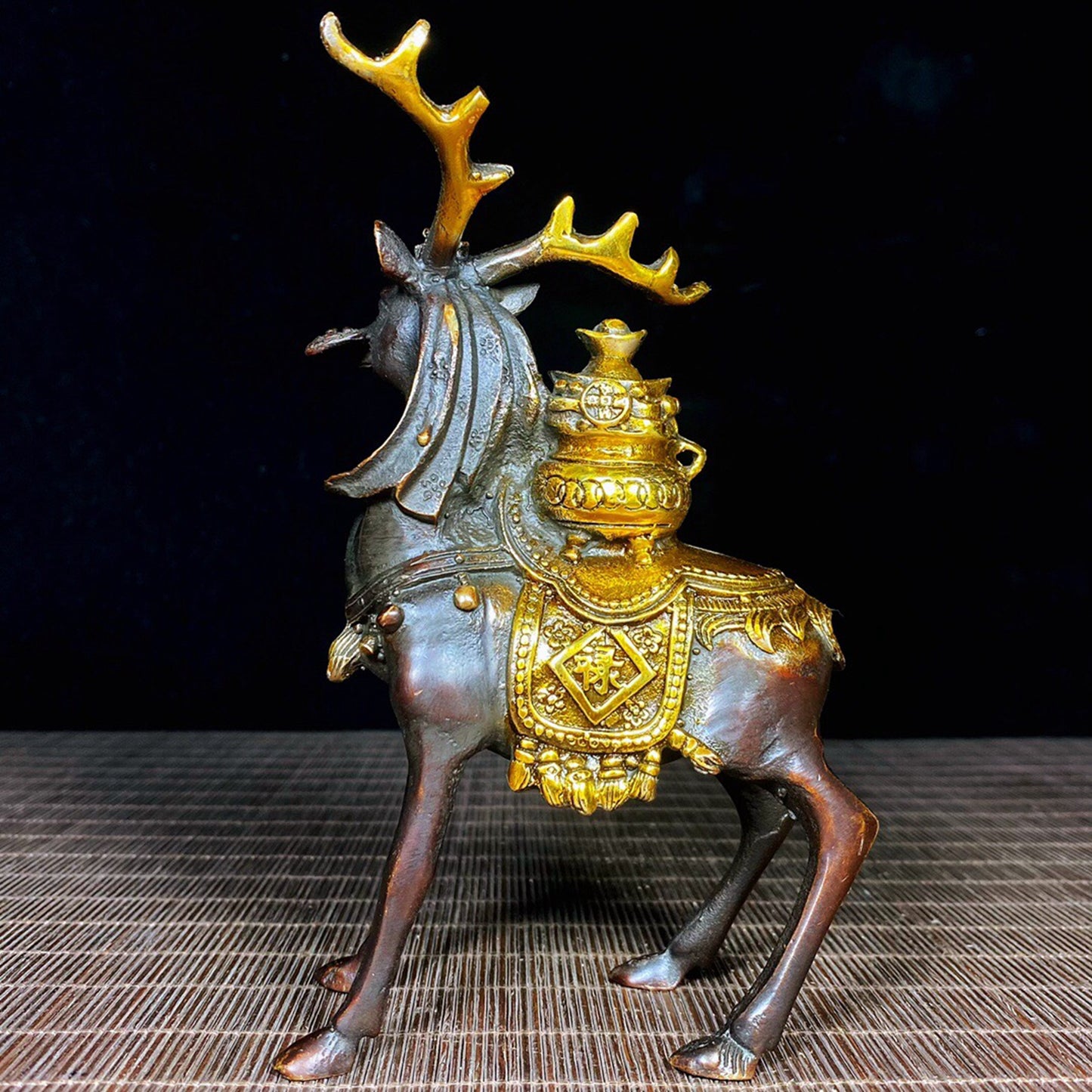 Chinese Antique Pure Copper Linglu Camel Treasure Comes Along the Way